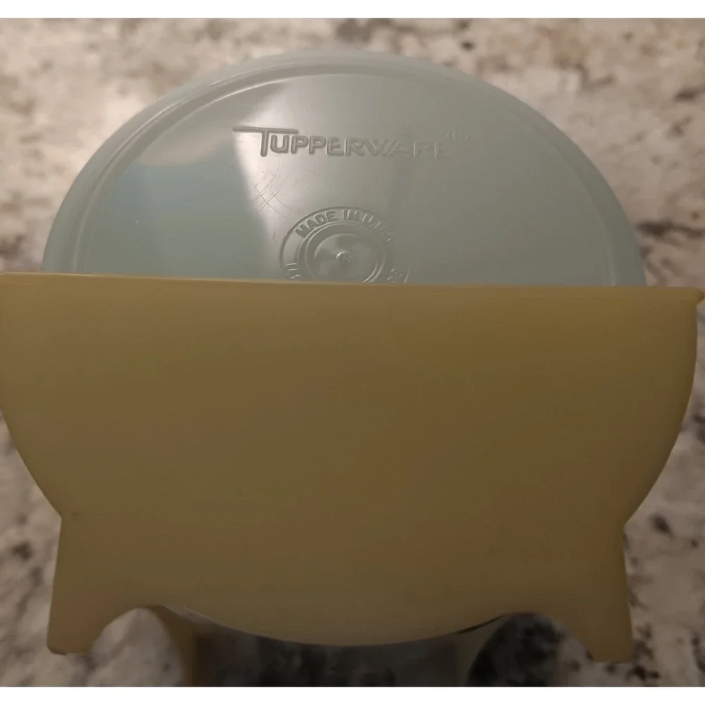 Vintage Tupperware Pastel Wagonwheel Coasters Set of 6 with Caddy/Holder
